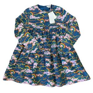 Stella McCartney Kids Clouds + Rainbows Denim Dress With Pockets NWT